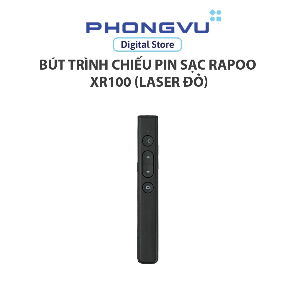Bút trình chiếu pin sạc Rapoo XR100 (Laser đỏ) - Bảo hành 12 tháng