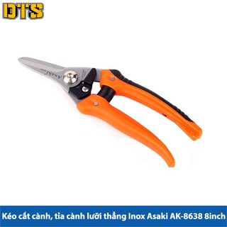 Kéo cắt cành, tỉa cành lưỡi vẹo Inox Asaki AK-8638 8inch