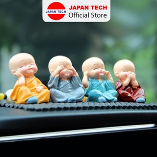 Bộ Tượng Chú Tiểu Hòa Thượng Tứ Không - Phật Phong Thủy Mini 4 Tư Thế, Trang Trí Xe Hơi, Để Bàn