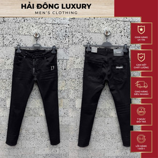 Quần Jean Đen DSQ D2 Tag Sắt Fom Ống Biker Lên Dáng Siêu Đẹp,Jean Đen Trơn Cực Dễ Mix Đồ Khoá Lệch Cực Đẹp