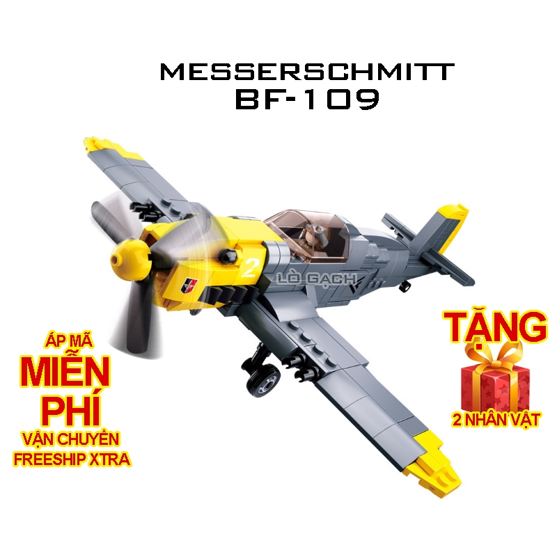 Bộ xếp hình Máy bay tiêm kích Bf 109 Messerschmitt quân Đức WW2 289 chi tiết