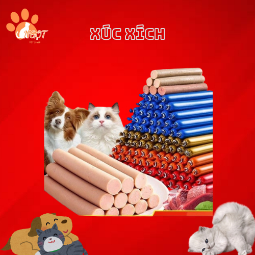 Combo 100 Thanh Xúc Xích Mix Vị Cho Chó Mèo, Xúc Xích Cho Chó Mèo, Xúc Xích Thú Cưng Thanh 15g