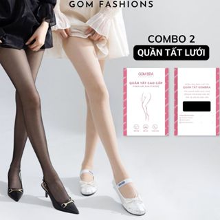 Combo 2 quần tất lưới che khuyết điểm GOMTAT, vớ quần nữ da tàng hình chân thật, bền dai - A078-CB2