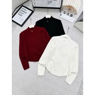  Áo len nữ Evalover mã 809 áo len lót lông dầy dặn cổ 3p dễ mặc free size co giãn 