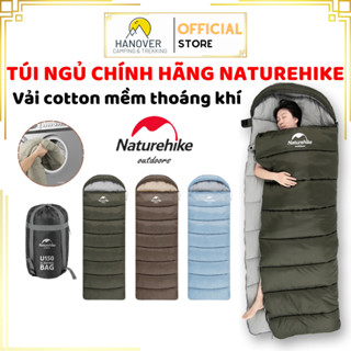 Túi ngủ văn phòng du lịch cắm trại siêu nhẹ có mũ, túi ngủ Naturehike chính hãng gấp gọn dễ vệ sinh