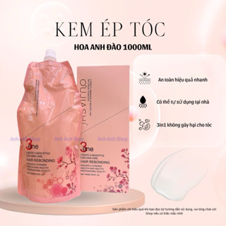 Kem duỗi ép tóc Hoa anh đào 1 lần ép side tóc nam không cần dùng dập định hình lần 2