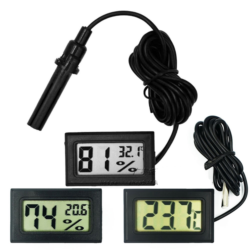 Nhiệt Kế Điện Tử -50*C ~100*C Loại Xịn Có Đầu Dò Chống Nước - Đồng Hồ Đo Nhiệt Độ Hiển Thị LCD - Dây dài 1 mét - Có Pin