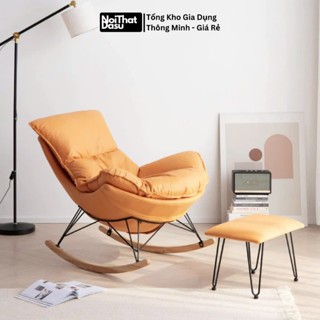 Ghế Bập Bênh Thư Giãn, Ghế Sofa Bập Bênh Đọc Sách, Ghế Lười Bập Bênh Cao CấpTặng Kèm Đôn Gác Chân