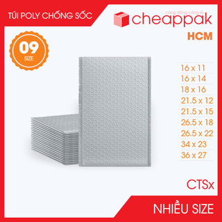 CTS - Combo 50 túi poly chống sốc, túi xốp nổ, túi xốp khí, túi bong bóng - Nhiều size - Màu xám
