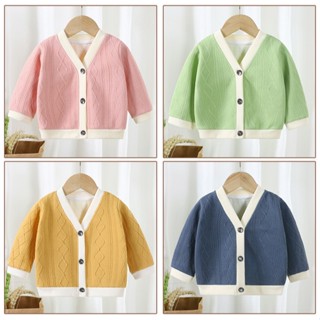 Áo Khoác Trẻ Em Áo Choàng Cardigan Áo Len Dệt Kim cotton Cổ Chữ V Áo Khoác Chống Nắng Cho Bé Trai Bé Gái Trẻ Em Tay Dài