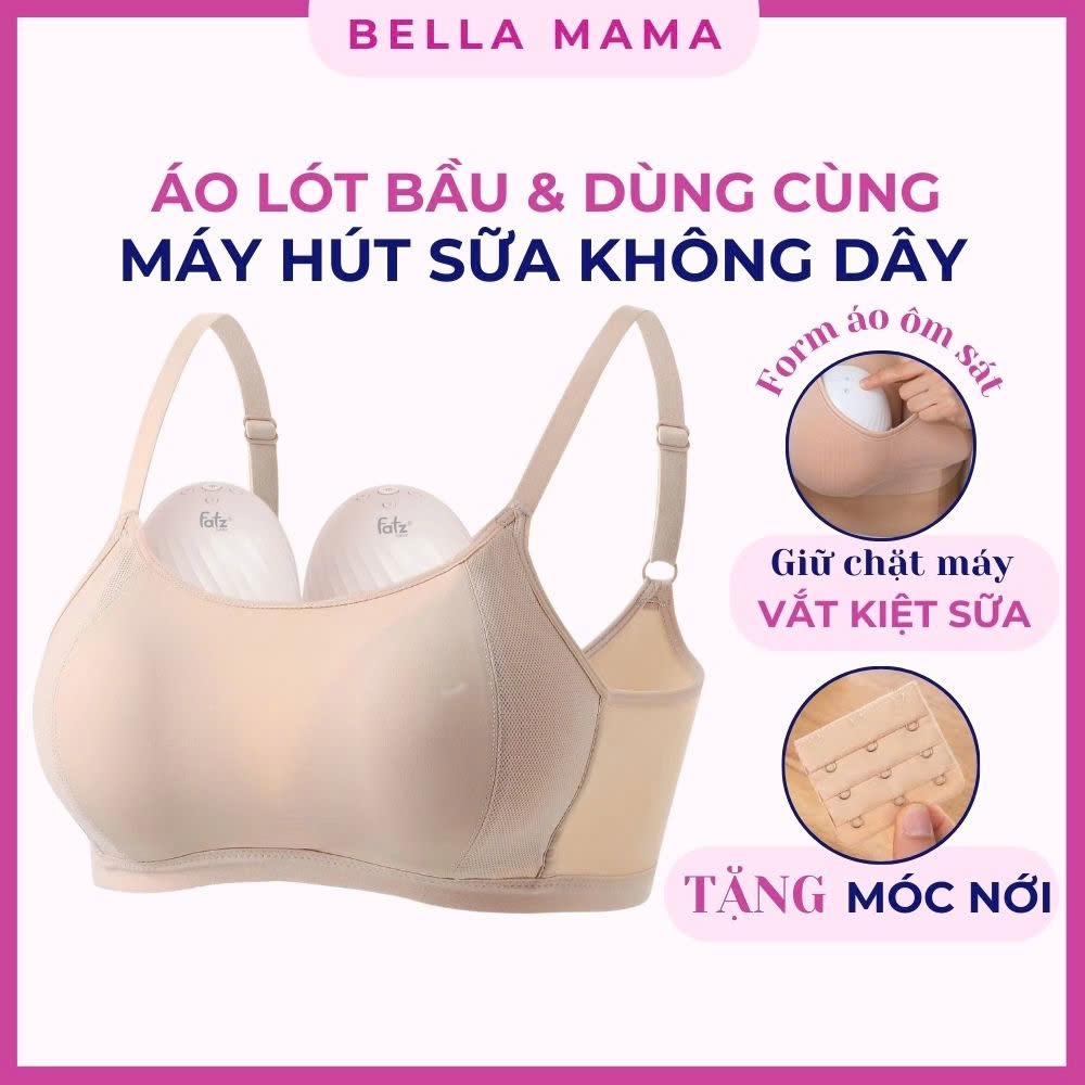 Áo lót bầu & hút sữa Bella Mama | Áo ngực không gọng cho máy hút sữa không dây – rảnh tay tiện lợi A14