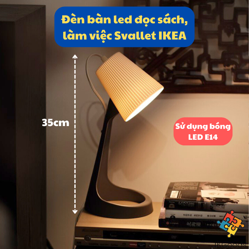 Đèn bàn led đọc sách, làm việc Svallet IKEA