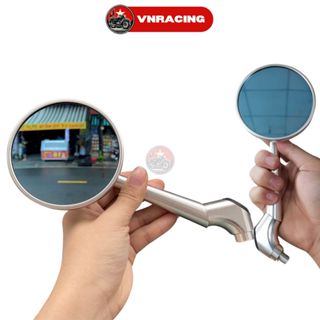 Gương Chiếu Hậu H2C Tròn Chân Kính 3D Nhôm CNC Hàng Loại 1 Kính Xanh Chống Chói