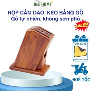 Hộp cắm dao, hộp đựng dao kéo bằng gỗ cao cấp, ống cắm dao kéo nhà bếp đa năng MỸ NGHỆ MN-6514