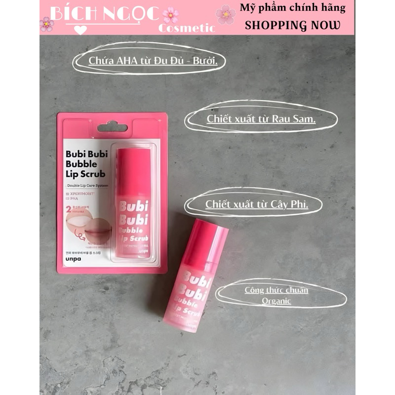 TẨY DA CHẾT MÔI BUBI BUBI LIP (Mẫu mới)