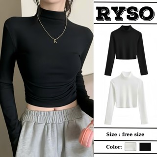 Áo Croptop Tay Dài  Cổ Lọ Kiểu Dáng Ôm Chất Thun Gân Mịn Mát Ôm Body Chất Tốt, Áo Thun nữ basic  cá tính chất thun gân