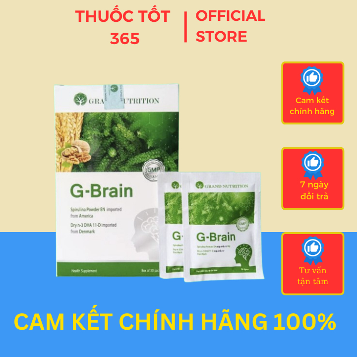COMBO 3 HỘP CỐM TRÍ NÃO GBRAIN - G BRAIN CẢI THIỆN TRÍ NHỚ (hộp 30 gói) - THUOCTOT365