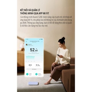 Cân điện tử XM Smart Scale Gen 2/ Cân điện tử sức khỏe Scale S200, theo dõi cân nặng, BMI
