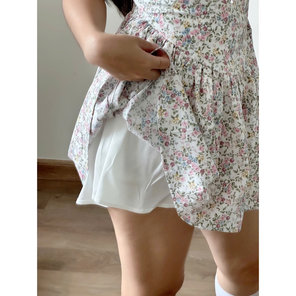 Đầm Nữ Hai Dây Bản To Cổ Vuông Chiết Eo Form Ngắn Mini Dịu Dàng HỌA TIẾT HOA MÙA HÈ. | BigBuy360 - bigbuy360.vn