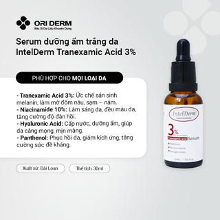 Serum trắng sáng da IntelDerm 3% Tranexamic Acid 30ml - Dưỡng chất mờ thâm nám ngừa lão hóa