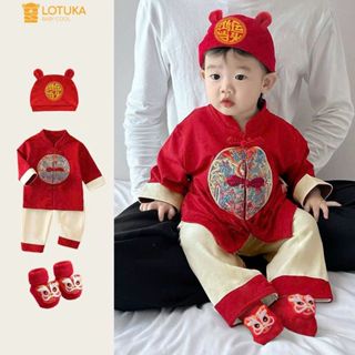 Set Bộ Tết Thêu Rồng Chất Cotton Mềm Mịn LOTUKA Cho Bé Trai Bé Gái, Bộ Đồ Tết, Quần Áo Trẻ Em Size 4-18kg