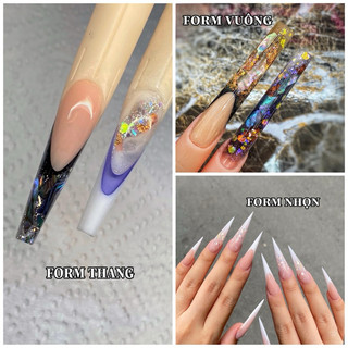 Móng tip form dài vuông-nhọn-thang cao cấp hộp 480tip