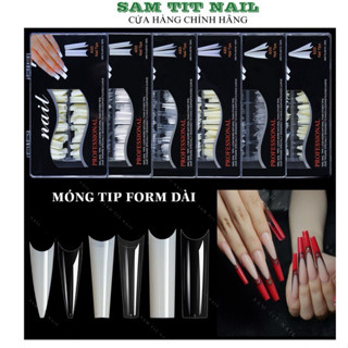 Móng tip form dài vuông-nhọn-thang cao cấp hộp 480tip