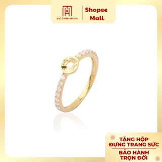  Nhẫn kim tiền vàng 10k thần tài đính 1 hàng đá Bảo Tín Mạnh Hải PYN1V10KDH-212004 