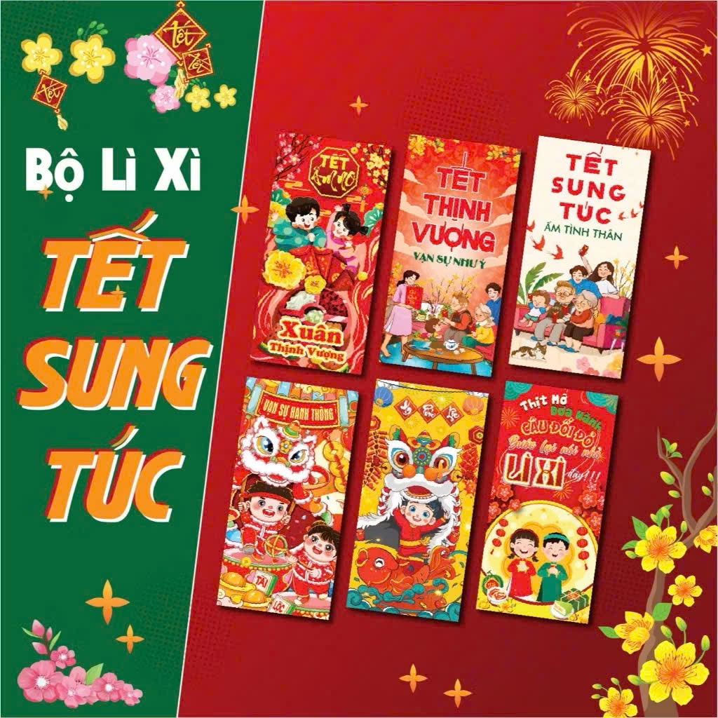 Túi 10 chiếc lixi mẫu mới (ĐẸP- ĐỘC-LẠ) 2025