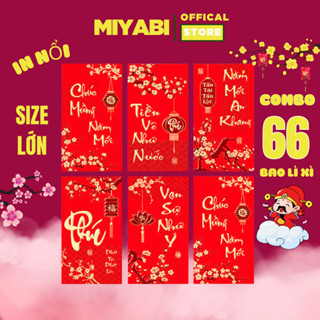  Combo 66 Bao lì xì tết 2026 Bính Ngọ màu đỏ nhũ vàng  bao lì xì 2026 giá sỉ cao cấp lì xì tết giá rẻ 