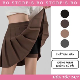 Mã 2159 - Chân váy xếp ly tennis trơn khóa kéo có quần bảo hộ kín đáo - Form chuẩn - Đủ size