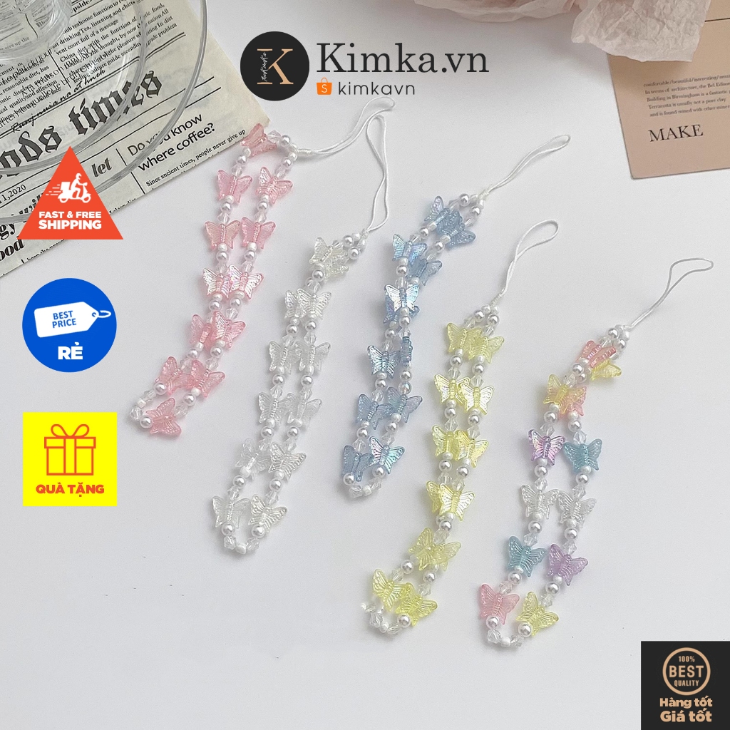 (DT1) Móc Treo Điện Thoại, Máy Ảnh, Móc Dây Cài Túi Bướm Trong