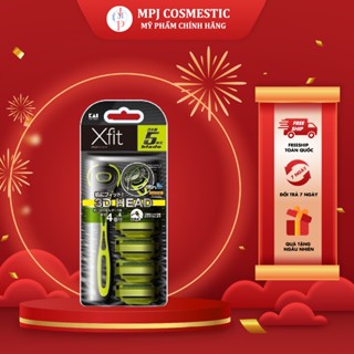 Dao Cạo Râu 5 Lưỡi Kép Kai Razor 3D Head Xfit 01307 (Set 1 Cây Và 4 Lưỡi Thay Thế)