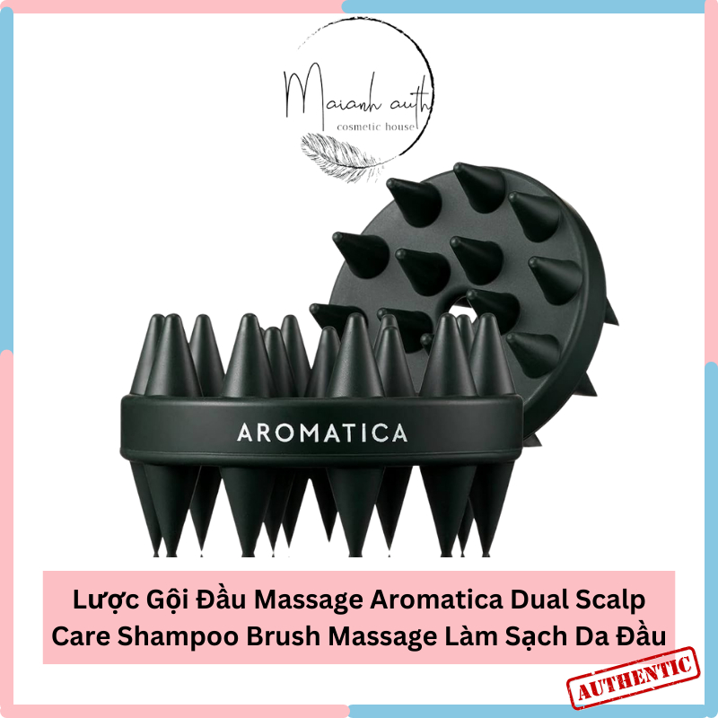Lược Gội Đầu Aromatica Dual Scalp Care Shampoo Màu Đen