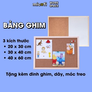Bảng Gỗ Decor Micofi Bảng Ghim Gỗ Bần Gắn Ảnh, Tài Liệu Để Bàn, Treo Tường, Khung Ghim Ảnh Decor, Trang Trí