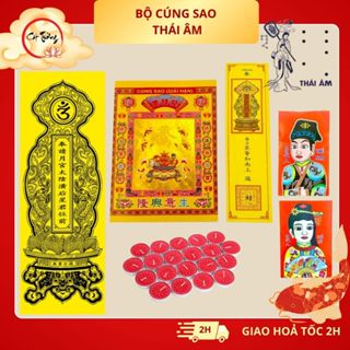 Bộ Cúng Sao Giải Hạn Thái Âm (Nam - Nữ) Đầy Đủ Bài Vị, Nến Và Văn Khấn