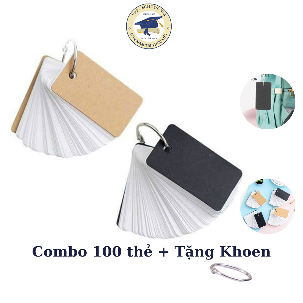 Thẻ Flashcard Học Từ Vựng 100 Thẻ Loại Dày, Thẻ Học Ngoại Ngữ Tiếng Anh, Tiếng Trung, Nhật, Hàn