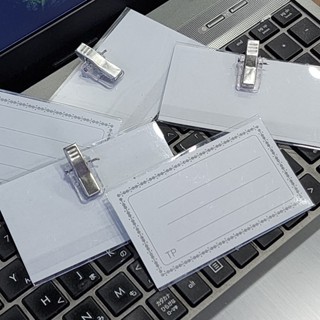 LỐC 10 CÁI Bảng tên có kẹp và kim tây cài