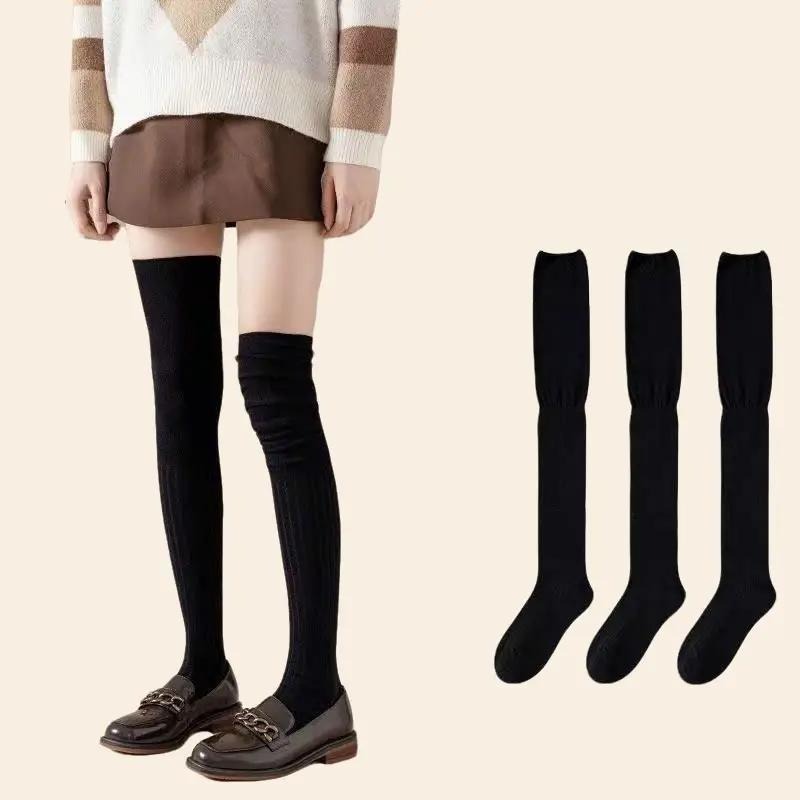 Tất dài qua gối nữ nhún trơn cao cổ tất nhún đi boot vớ đùi dài qua gối thời trang cotton Bluehope | BigBuy360 - bigbuy360.vn