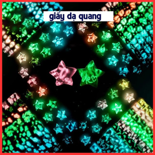 Giấy gấp Sao Dạ Quang phát sáng Nhiều Màu Sắc 210 Tờ Giấy Thủ Công May Mắn