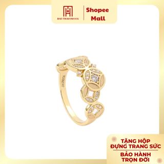  Nhẫn kim tiền vàng 10K Bảo Tín Mạnh Hải họa tiết kim tiền thần tài đính đá BST BTN1V10CZH-412002 