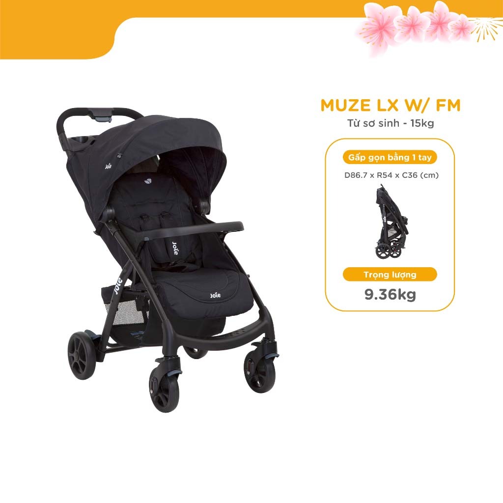 Xe đẩy cho bé Joie Muze LX W/ FM | Xe đẩy em bé gấp gọn đa tính năng