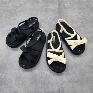 Dép Nữ Sandal Dây Nơ - Quai Chun Xinh Yêu Tiêu Thư- Đế Cao 3cm êm mềm như nhung depnuhottrend