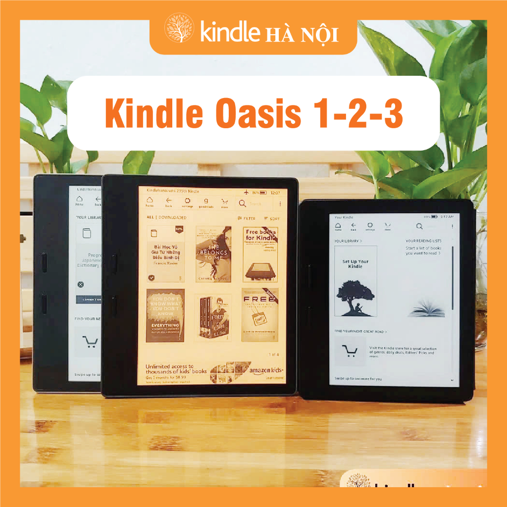 Máy đọc sách Kindle Oasis 1, 2, 3 (7th, 9th,10th) có phím chuyển trang