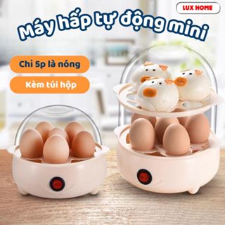 Máy Hấp Trứng Tự Động Mini, Máy Luộc Trứng, Hấp Bánh Bao, Rau Củ Ăn Dặm Cho Bé (Tặng kèm hộp đựng)