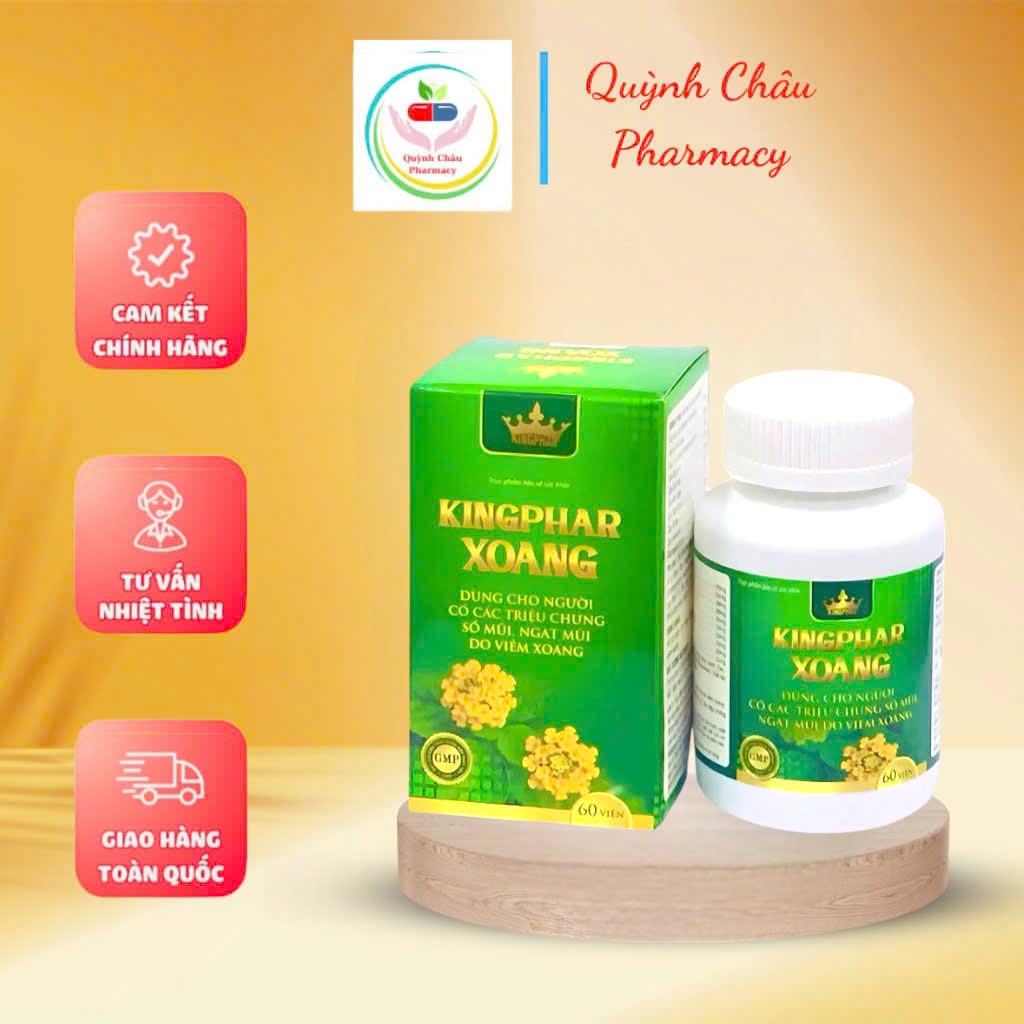Viên Xoang Kingphar Chính Hãng - Giải pháp cho người bị vim xoang, vim mũi dị ứng , ngạt mũi do vim xoang - Hộp 60 viên