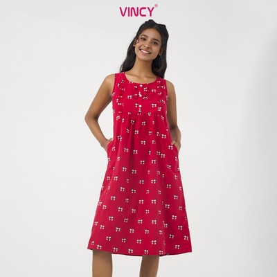 ĐẦM KATE NỈ MÀU ĐỎ SÁT NÁCH VỚI THIẾT KẾ NHẸ NHÀNG CHO MÙA TẾT DDK070W41