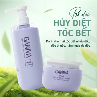 Combo Dầu Gội + Dầu Xả Bơ, Bưởi Ganiva - Bản Kiềm Dầu Tím - Chăm sóc tóc giúp tóc mềm mượt, chắc khỏe, giảm gãy rụng