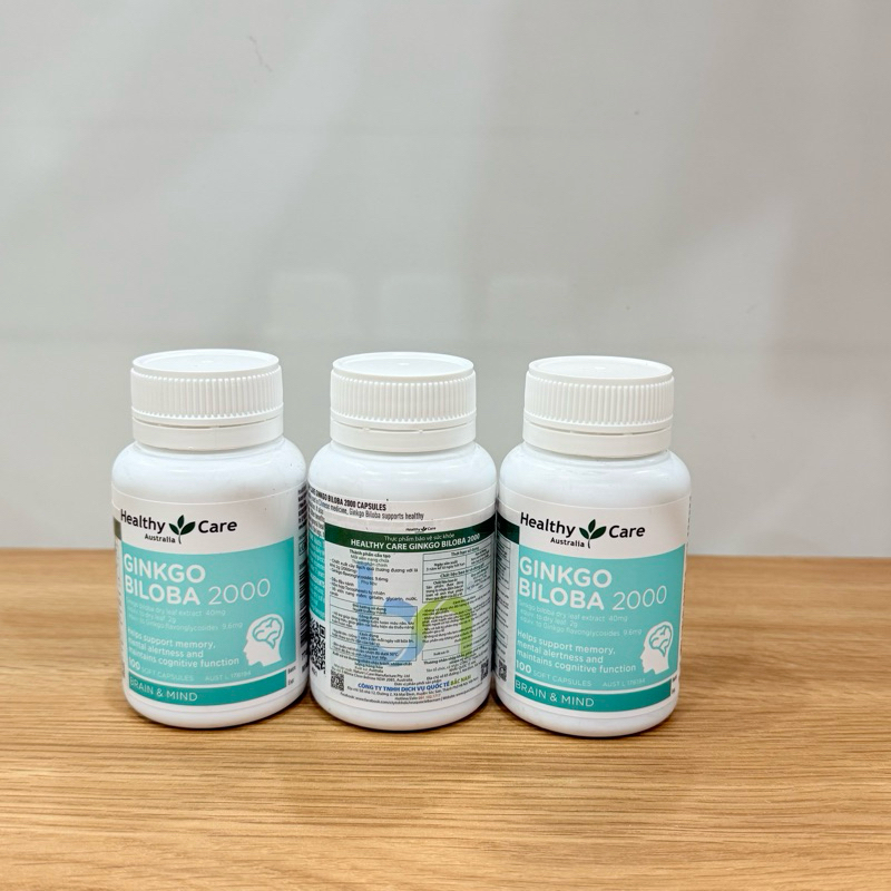 Viên uống bổ não Healthy Care Ginkgo biloba tăng cường lưu thông máu, cải thiện trí nhớ, tập trung