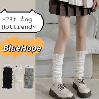  Tất ống dệt kim nhiều màu  thời trang tất nhún ống vớ nữ thời trang len thừng y2k O1 